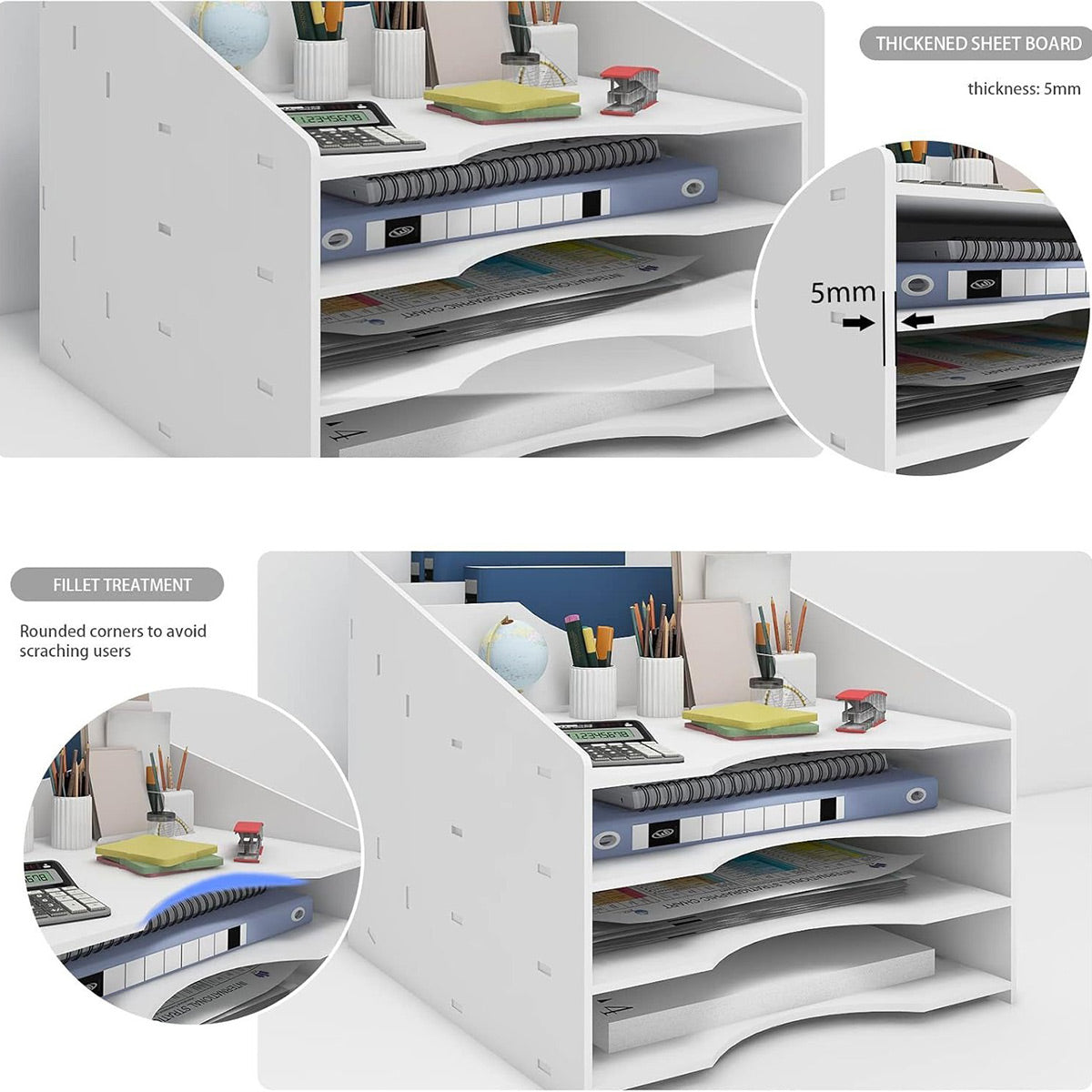Desktop File Organizer Rack A4 Multi-Tier Storage