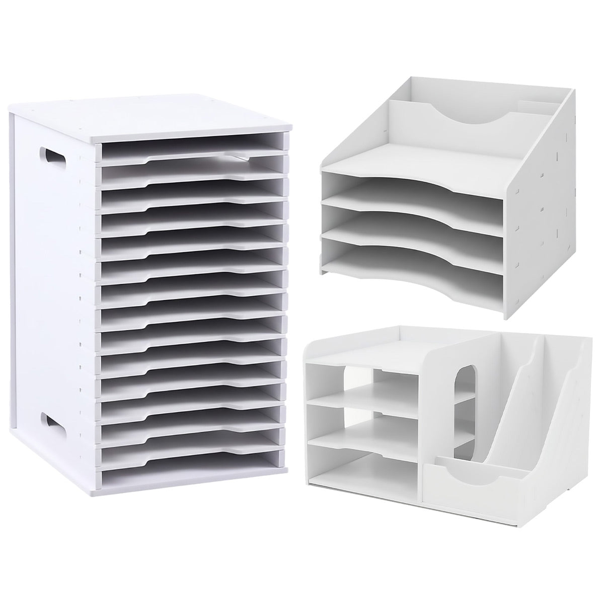 Exam Paper Rack Desktop File Organizer Rack for A4 Papers with Multi Tier Shelves and ...