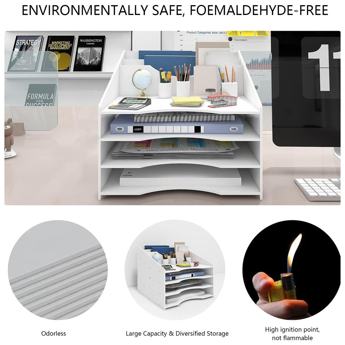 Desktop File Organizer Rack A4 Multi-Tier Storage