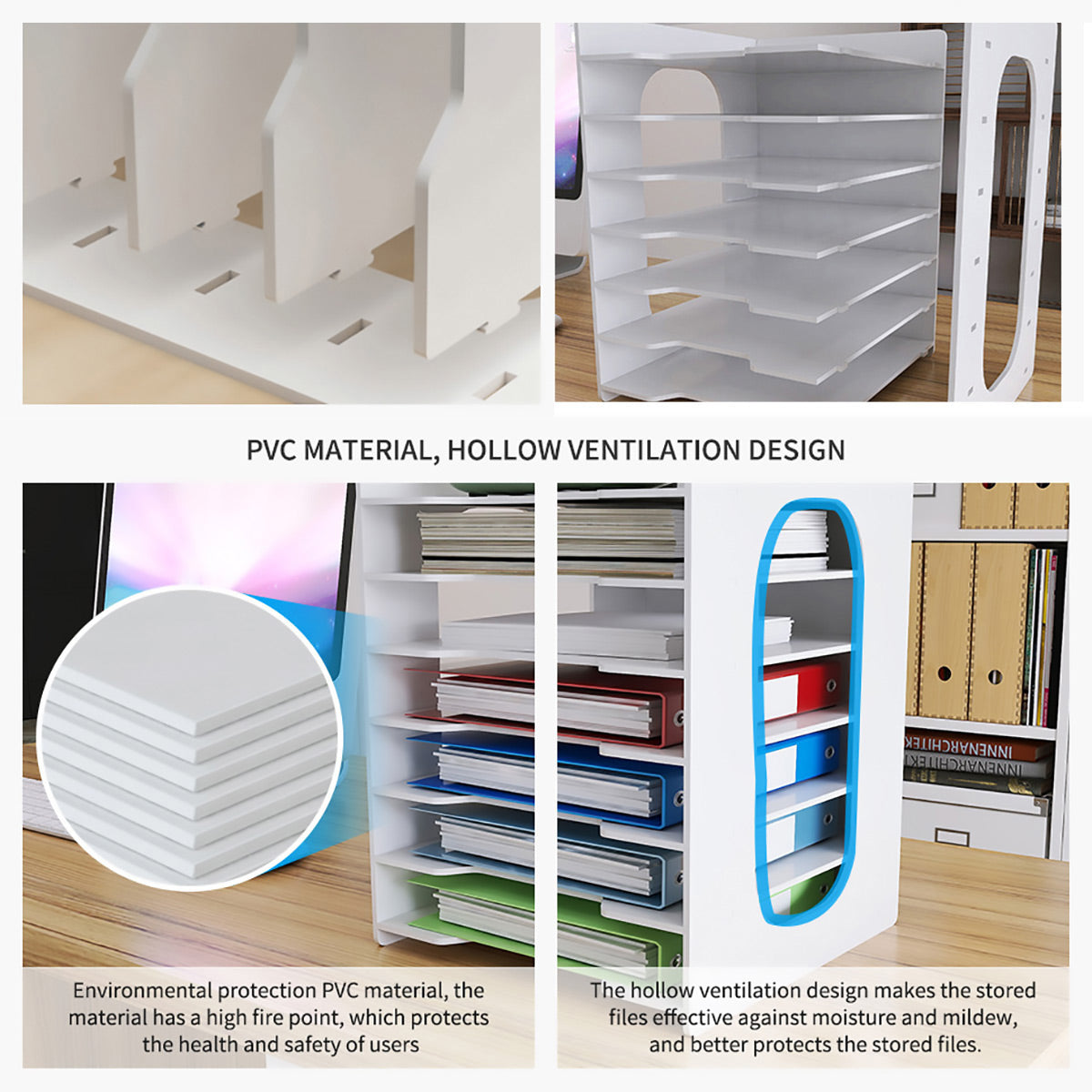 Desktop File Organizer Rack A4 Multi-Tier Storage