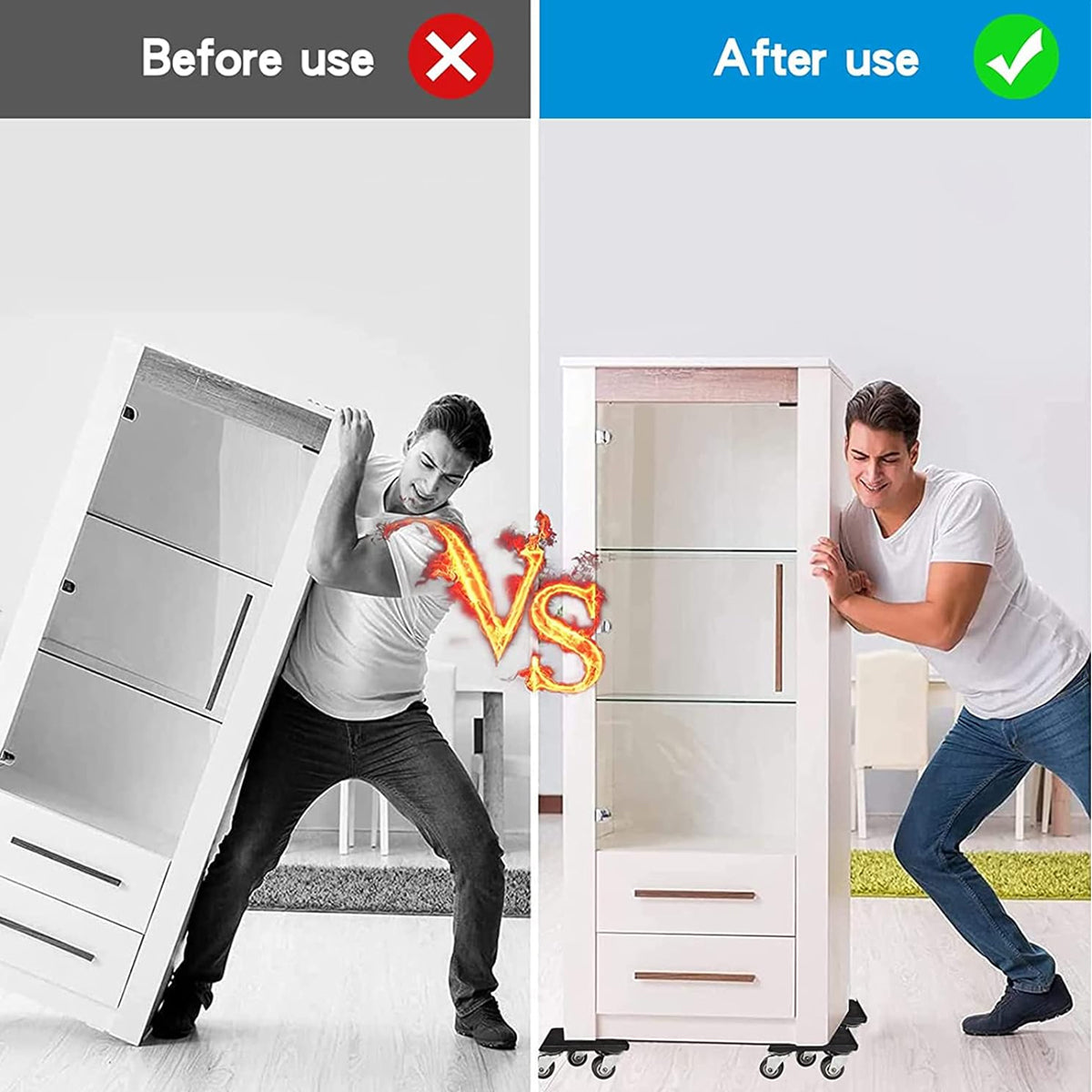 5 Pcs Furniture Lifter Kit with 360 Degree Mover Pads