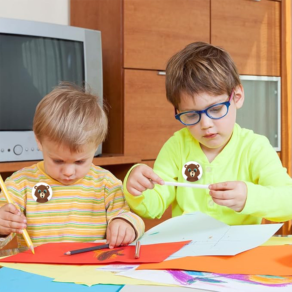 2 Rolls Animal Thank You Stickers Cartoon Kids Gift Labels