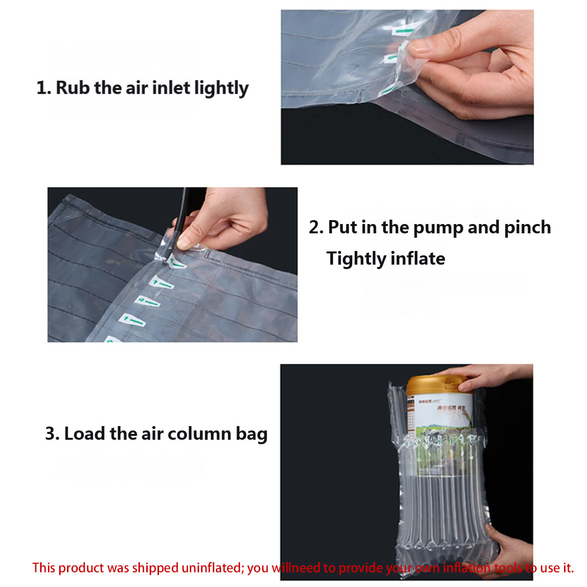 100pcs Air Column Bags for Milk Powder Cans