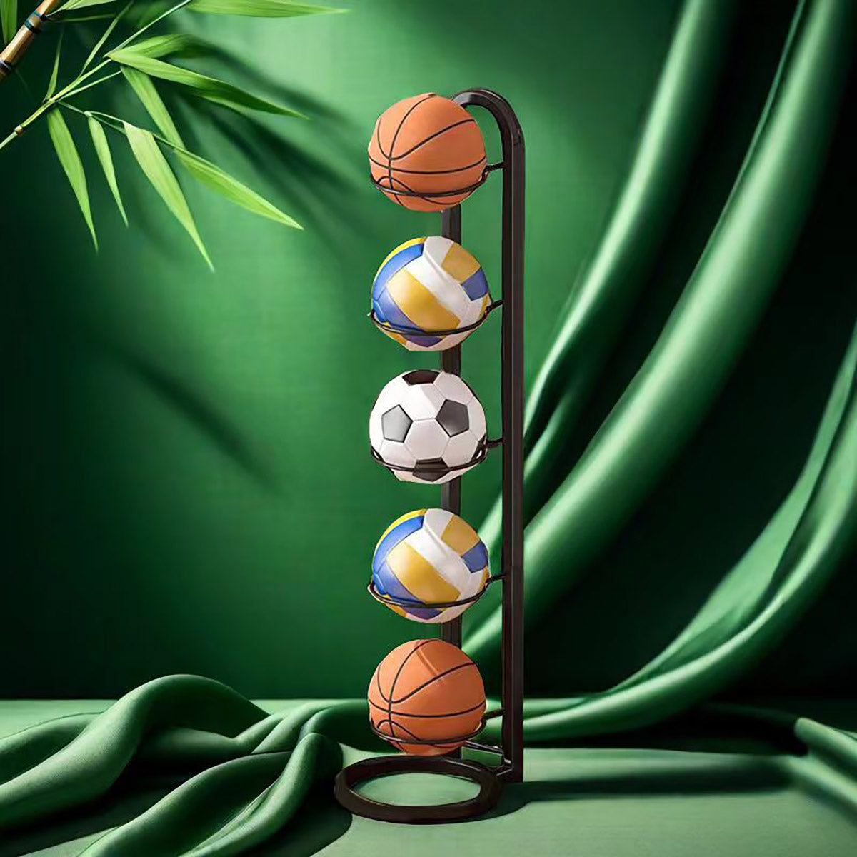 5 Tier Basketball Storage Rack Sports Ball Stand