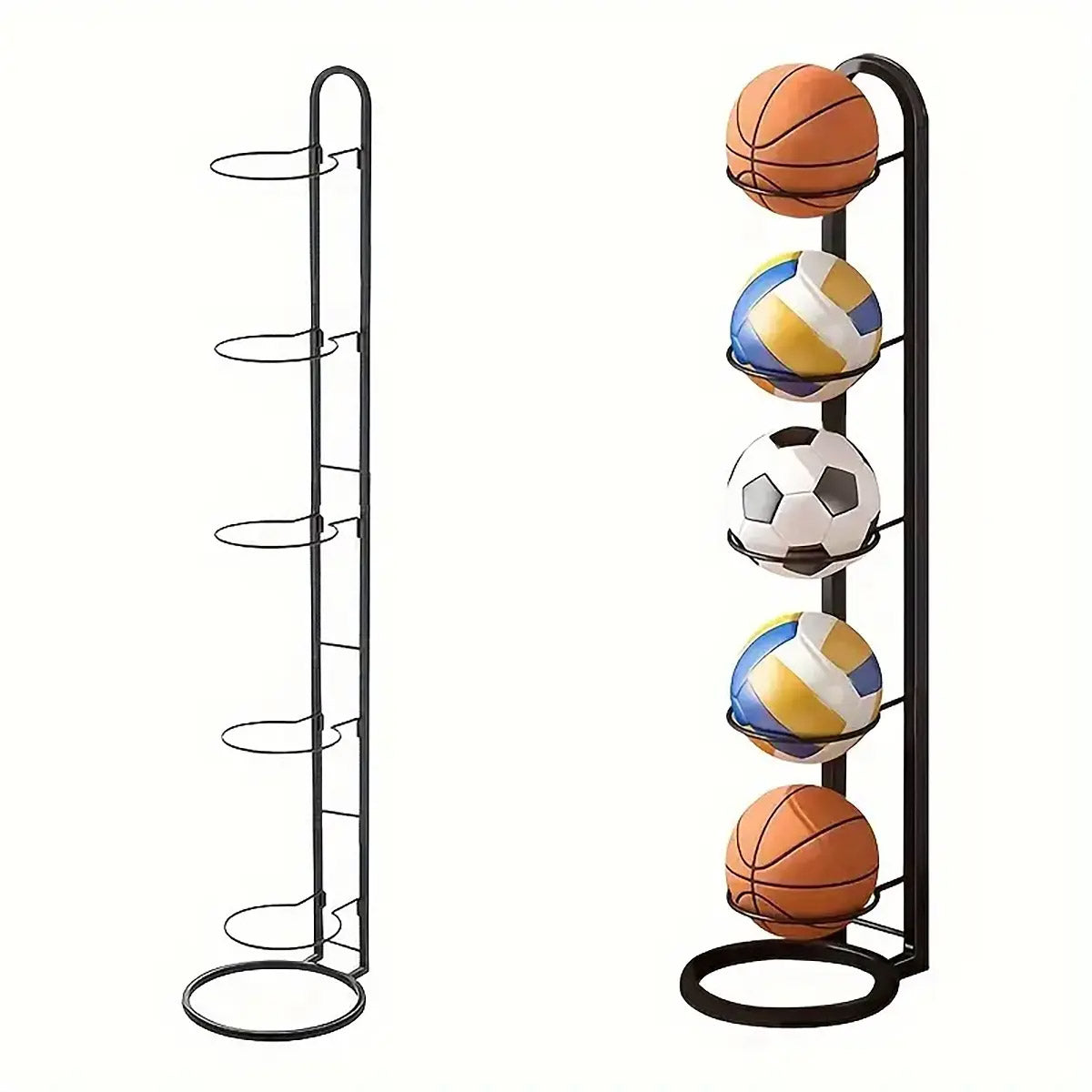 5 Tier Basketball Storage Rack Sports Ball Stand