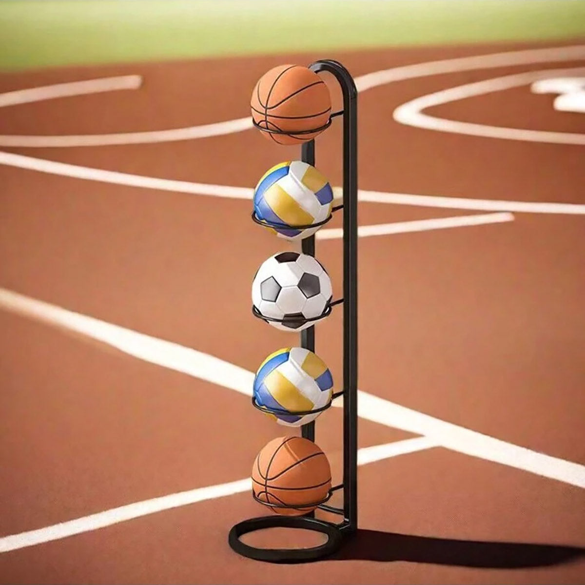 5 Tier Basketball Storage Rack Sports Ball Stand