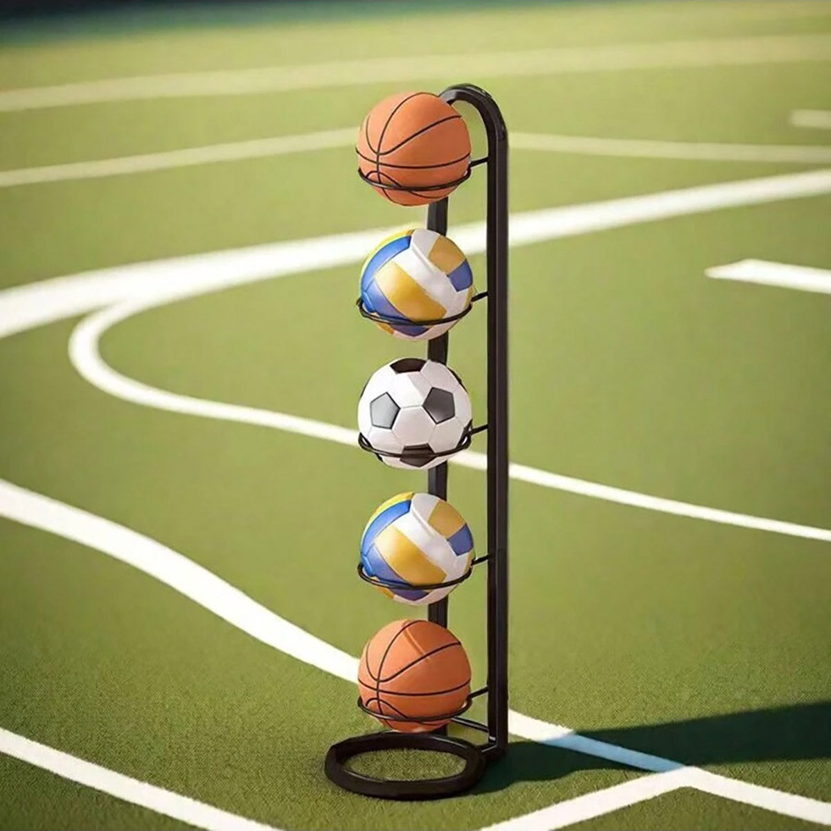 5 Tier Basketball Storage Rack Sports Ball Stand