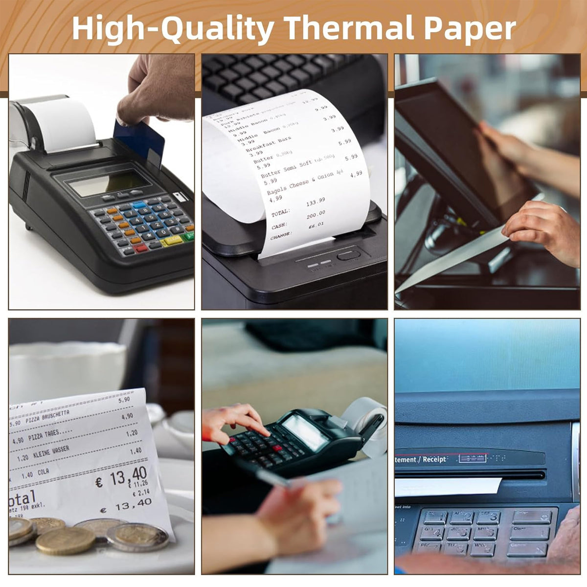 20/50 Rolls Thermal Paper Bright White Smooth POS Printer