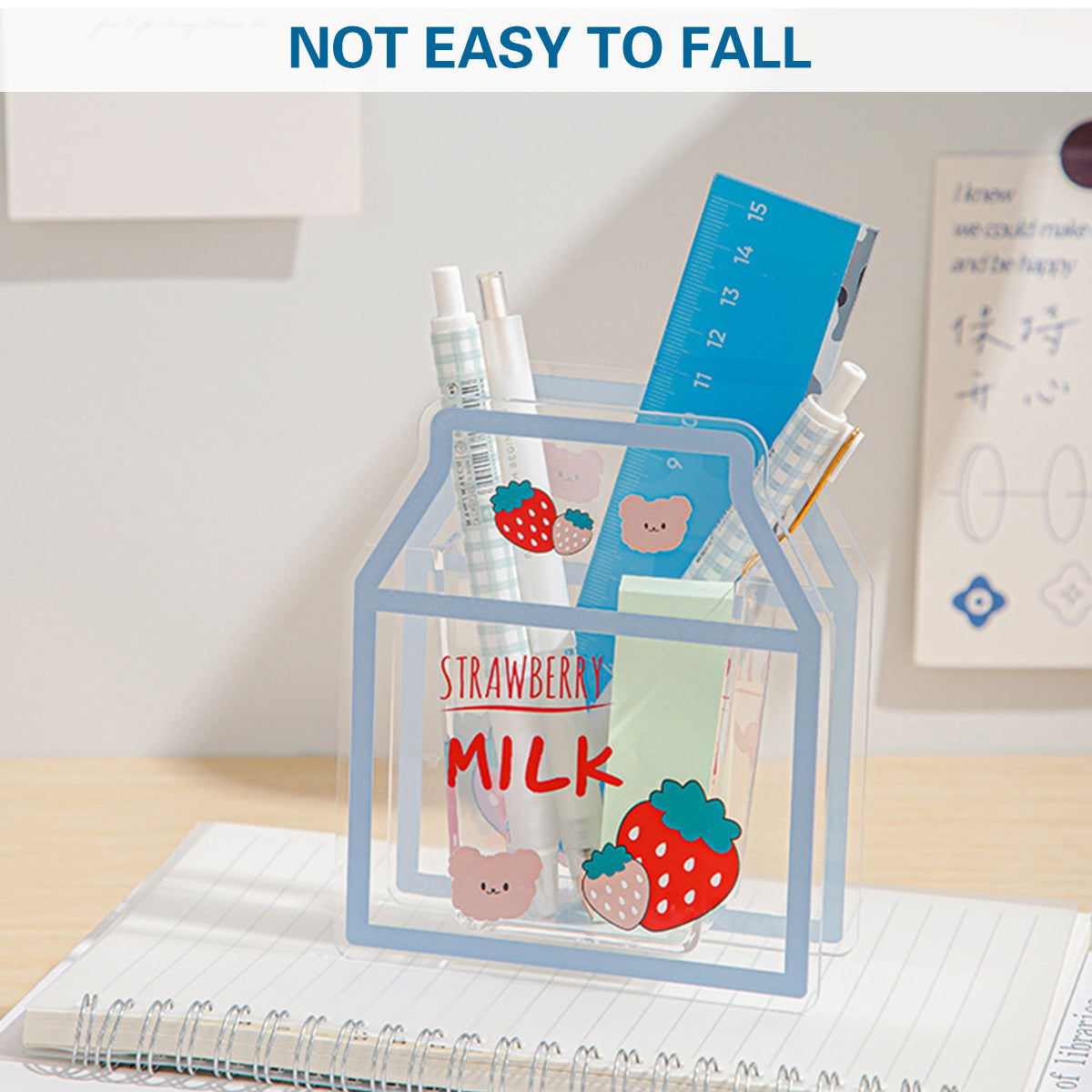 Acrylic Cartoon Pen Holder Cute Desk Organizer for Stationery