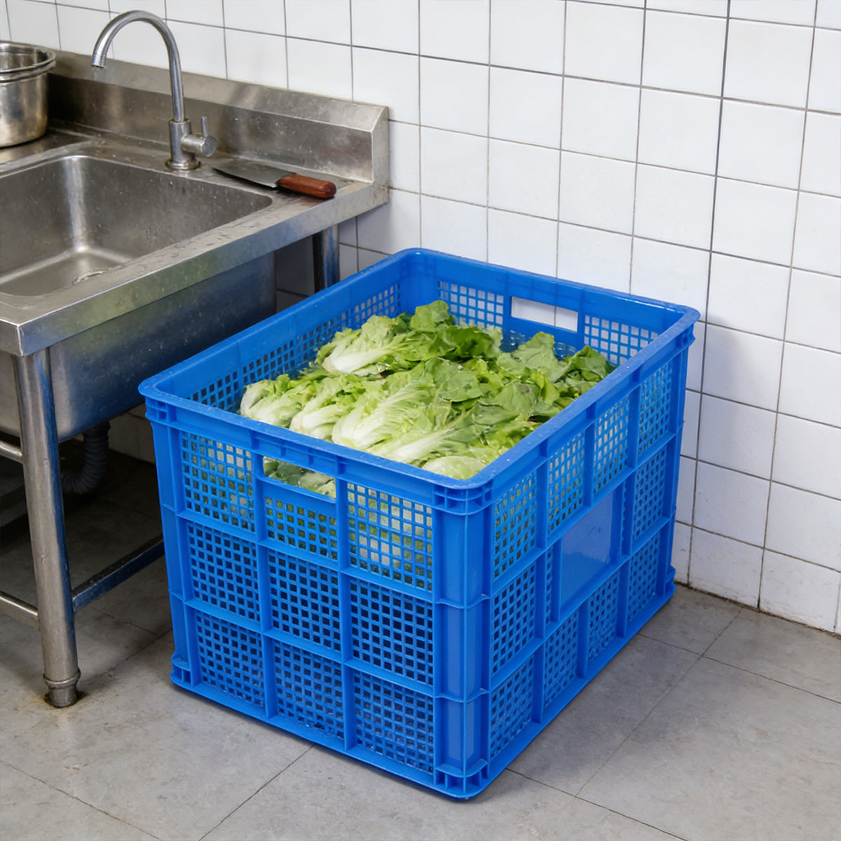 2pcs Heavy Duty PE Plastic Storage Baskets