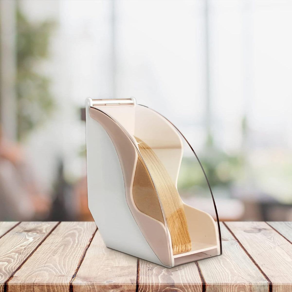 Fan Shaped Coffee Filter Storage Box Dustproof Acrylic