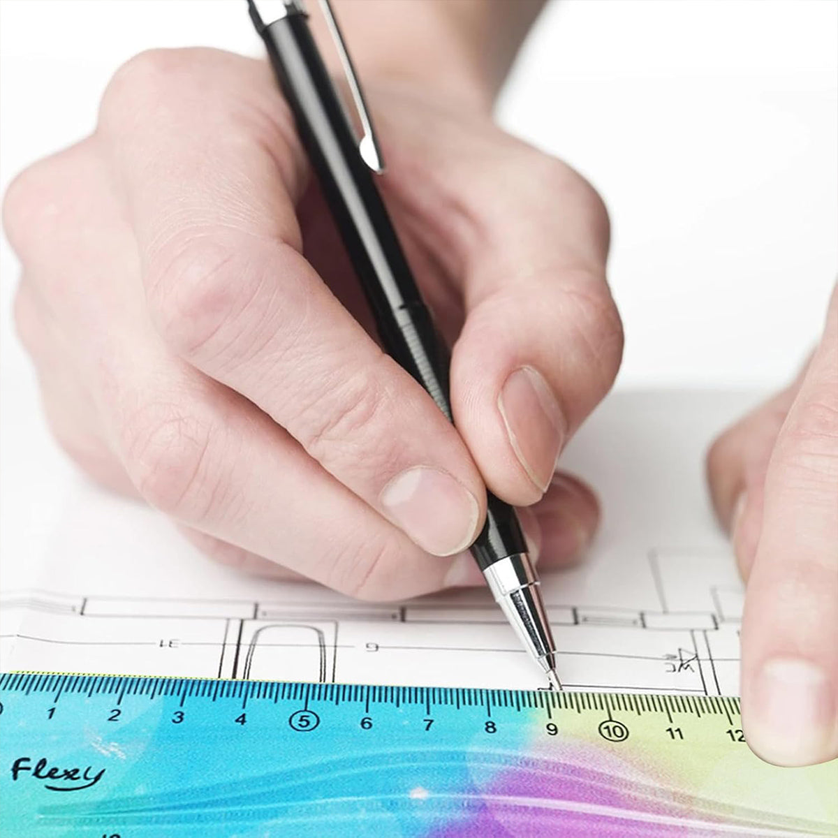 2PCS Colourful Bendable Soft Rulers 15cm Foldable Flexible Set