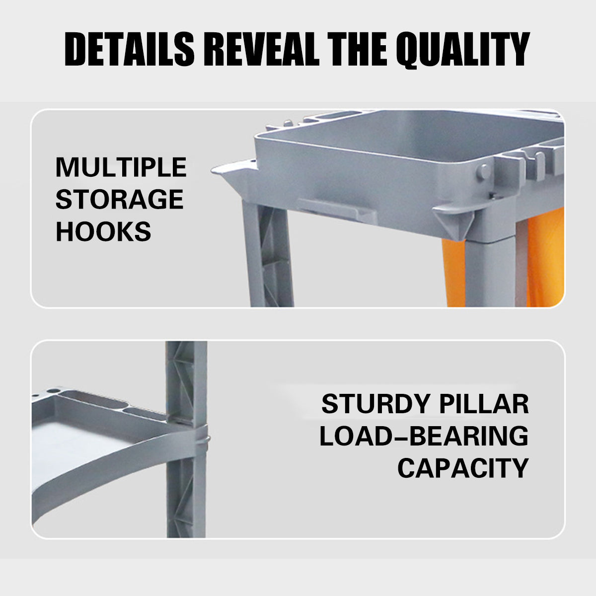 Multi-Function Hand-Push Cleaning Trolley Cart