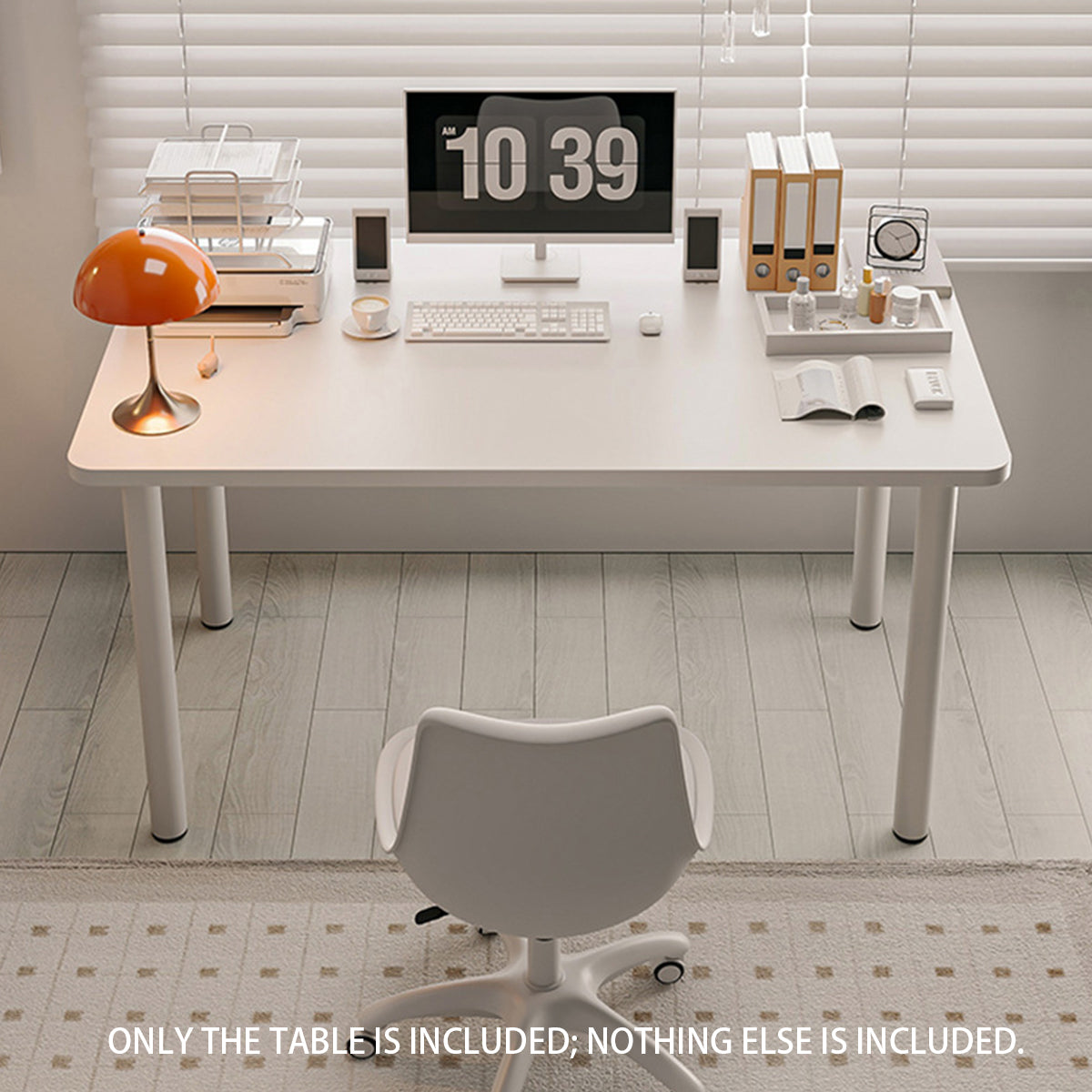 White Study Desk with 25mm Thick Top 100cm