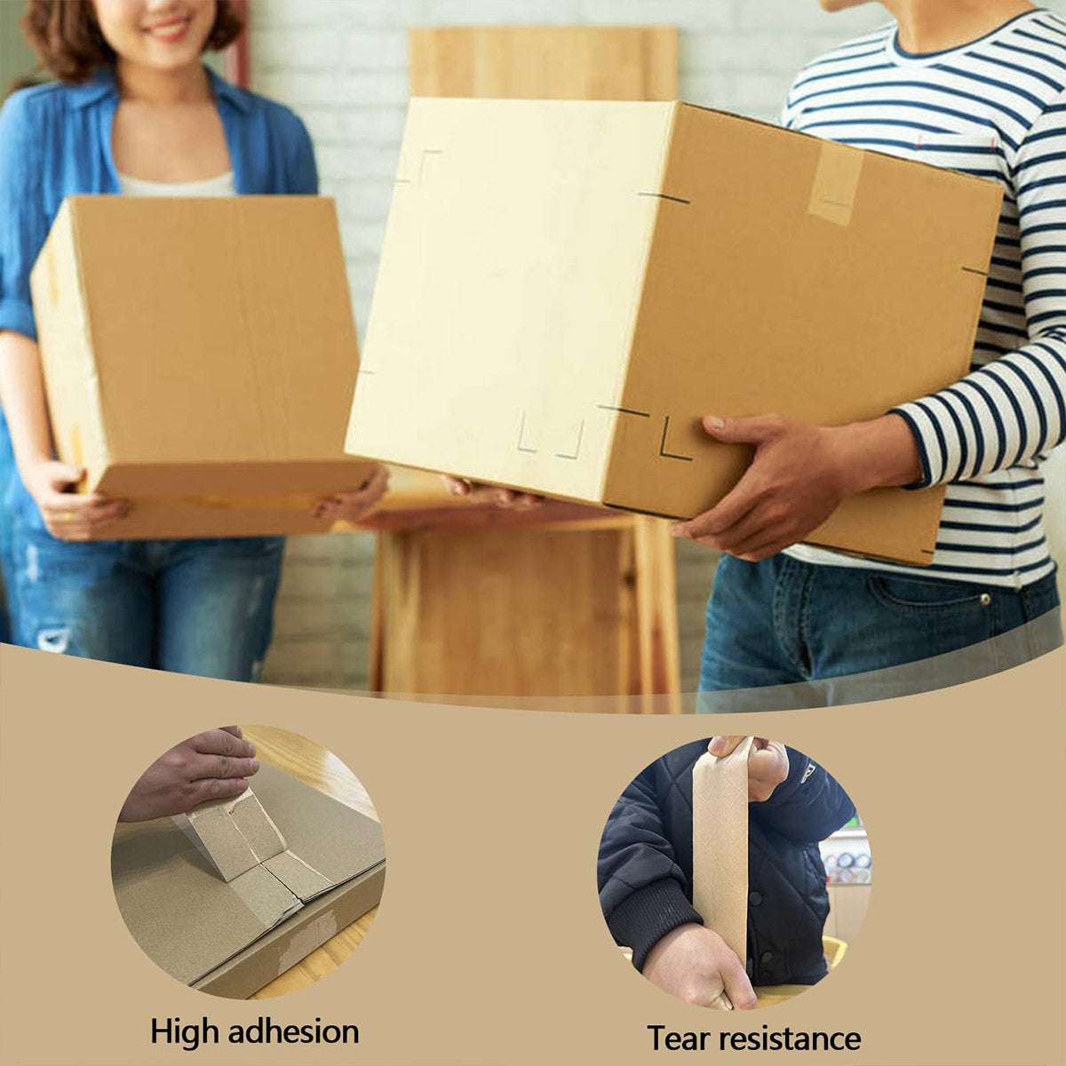 3 Rolls Water Activated Kraft Paper Tape 4.5m