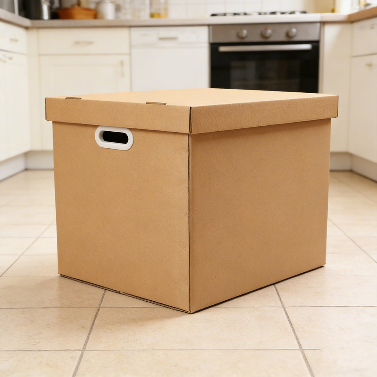 5pcs 80L Kraft Paper Storage Box with Lid