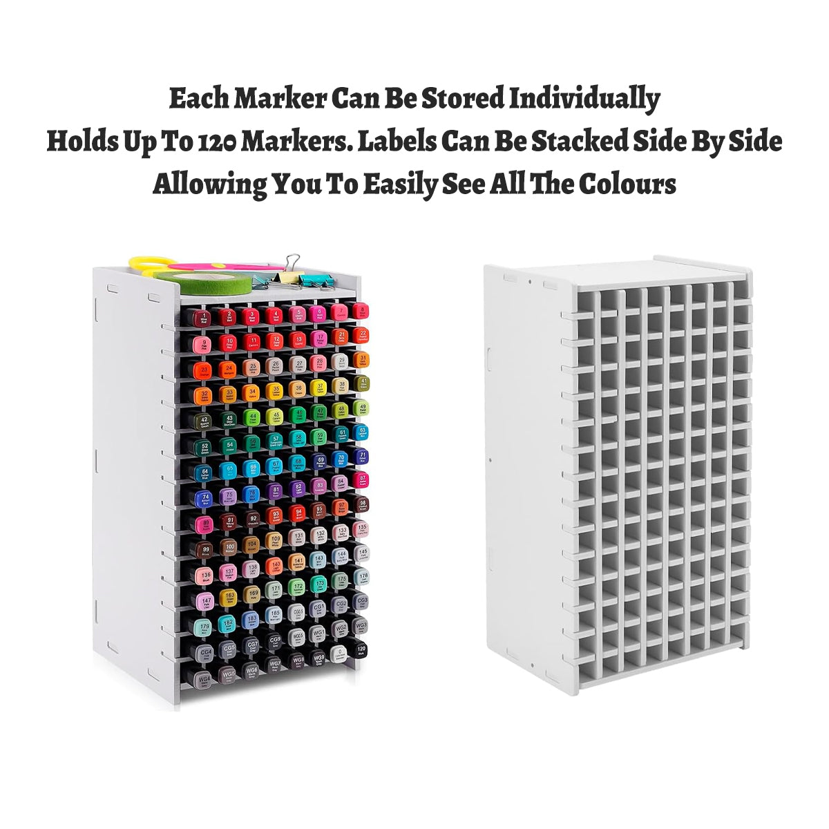 120 Grid Marker Storage Box for Pens Organizing