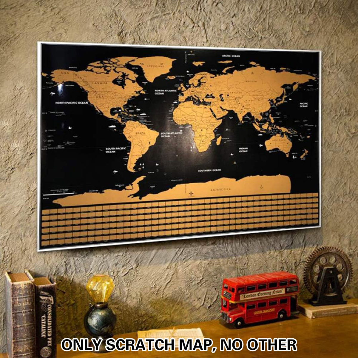 Deluxe Scratch Off World Map Interactive Travel Poster