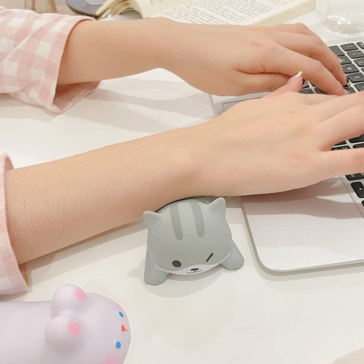 3 Pcs Mouse Wrist Rest Pads Memory Foam Cute Cat Pig Rabbit