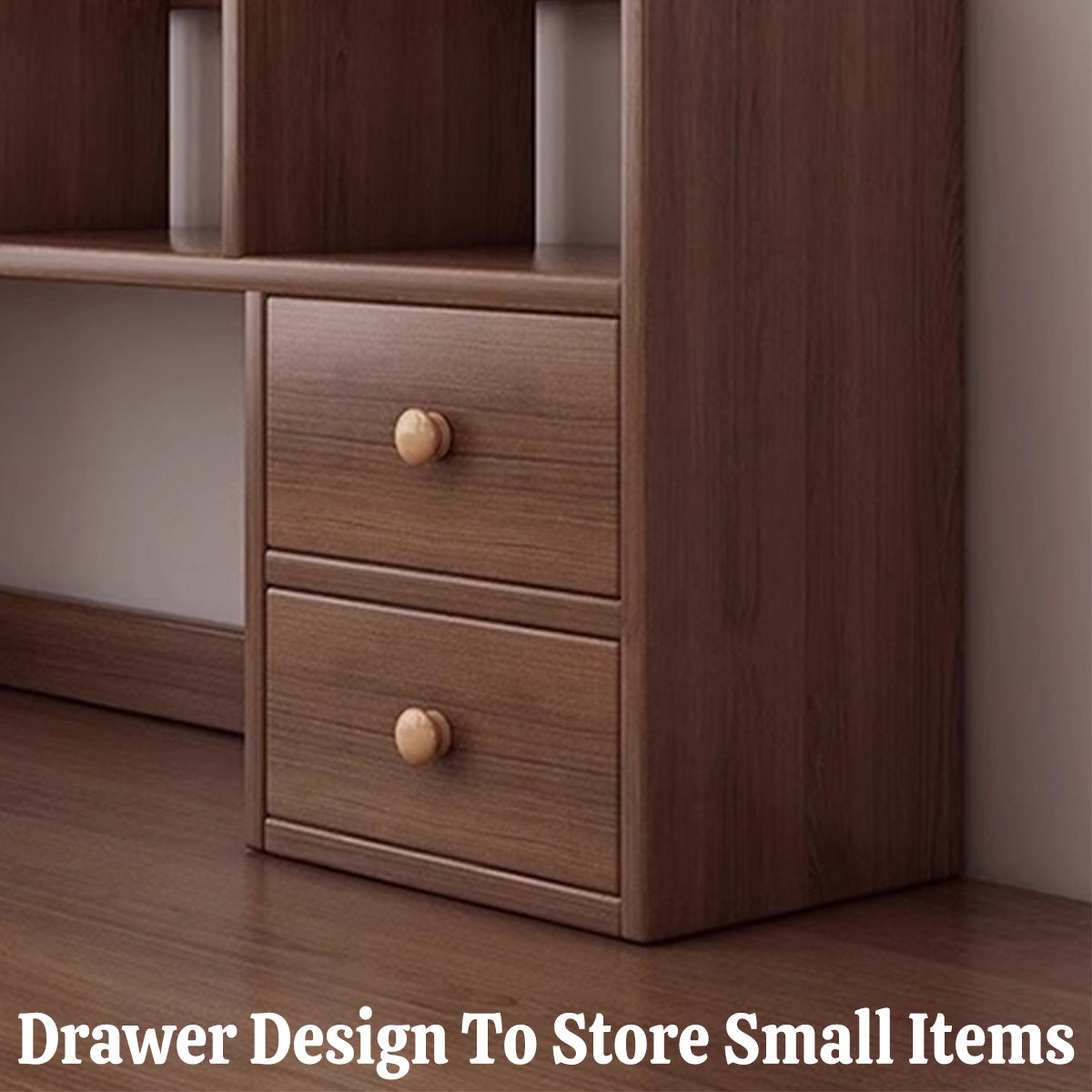 Solid Wood Desktop Shelf Two Tiers for Books Files