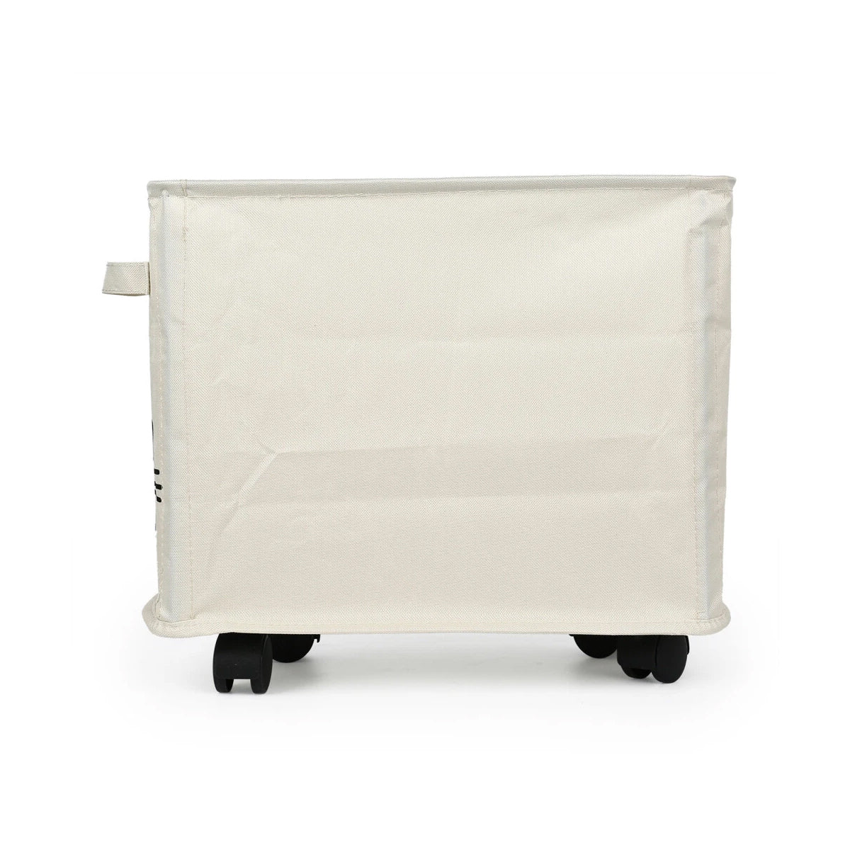 Under Desk Storage Basket Trolley with Lockable Wheels Beige