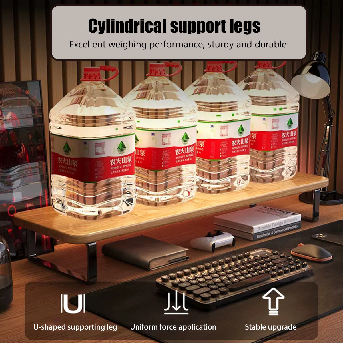 Desktop Monitor Riser Storage Stand Sturdy Easy to Install