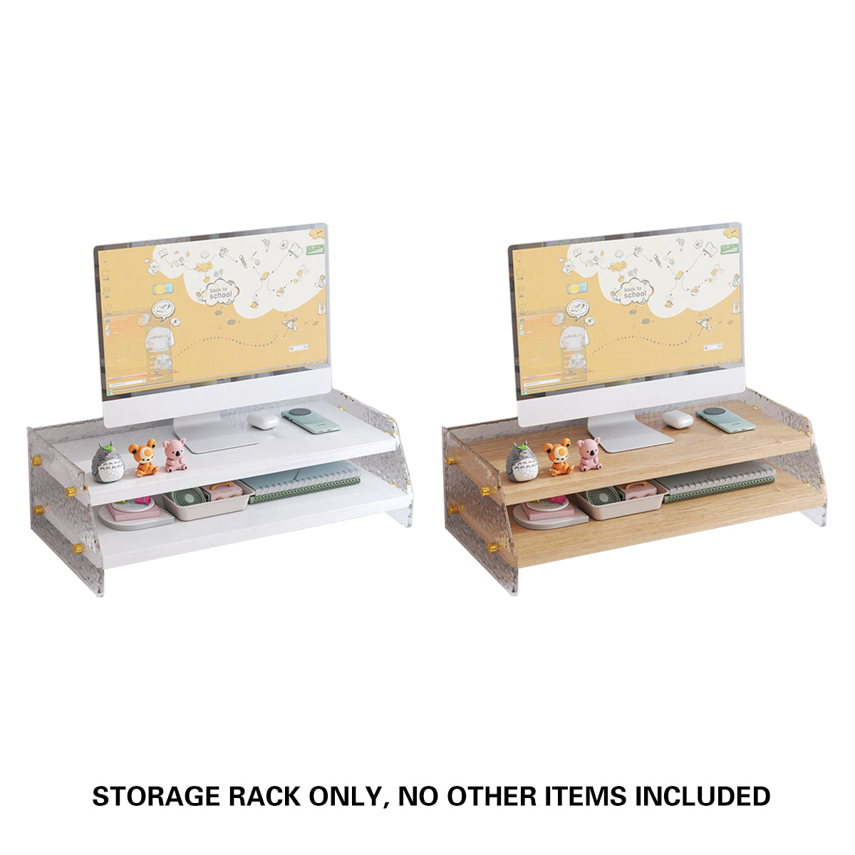 Acrylic Double-Layer Desktop Organiser for Monitor