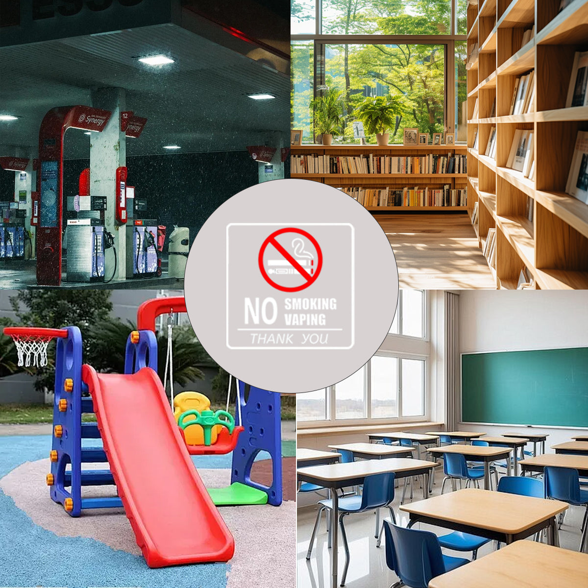 10 Pcs No Smoking Sign Sticker Waterproof Removable Label