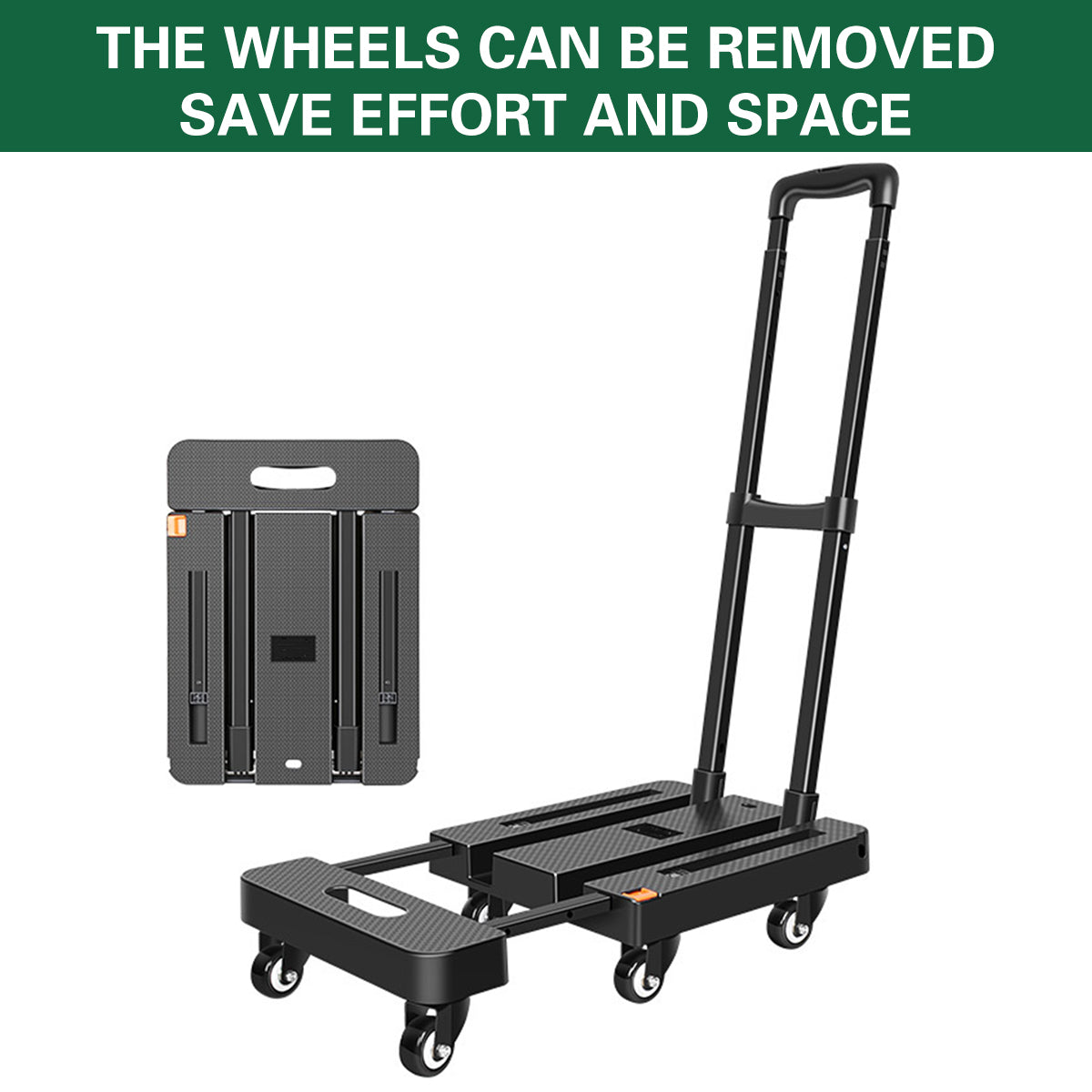 Foldable Flatbed Cart Heavy Duty Transport Trolley 200KG