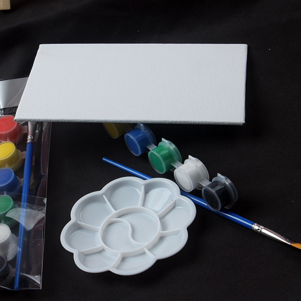 10 Sets Mini Easel DIY Art Kit with Canvas and Brushes