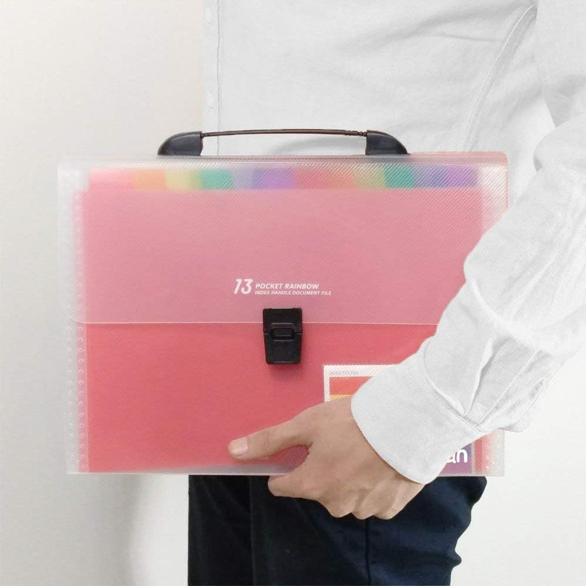 A4 Accordion File Folder 13 Pockets with Handle Buckle PP