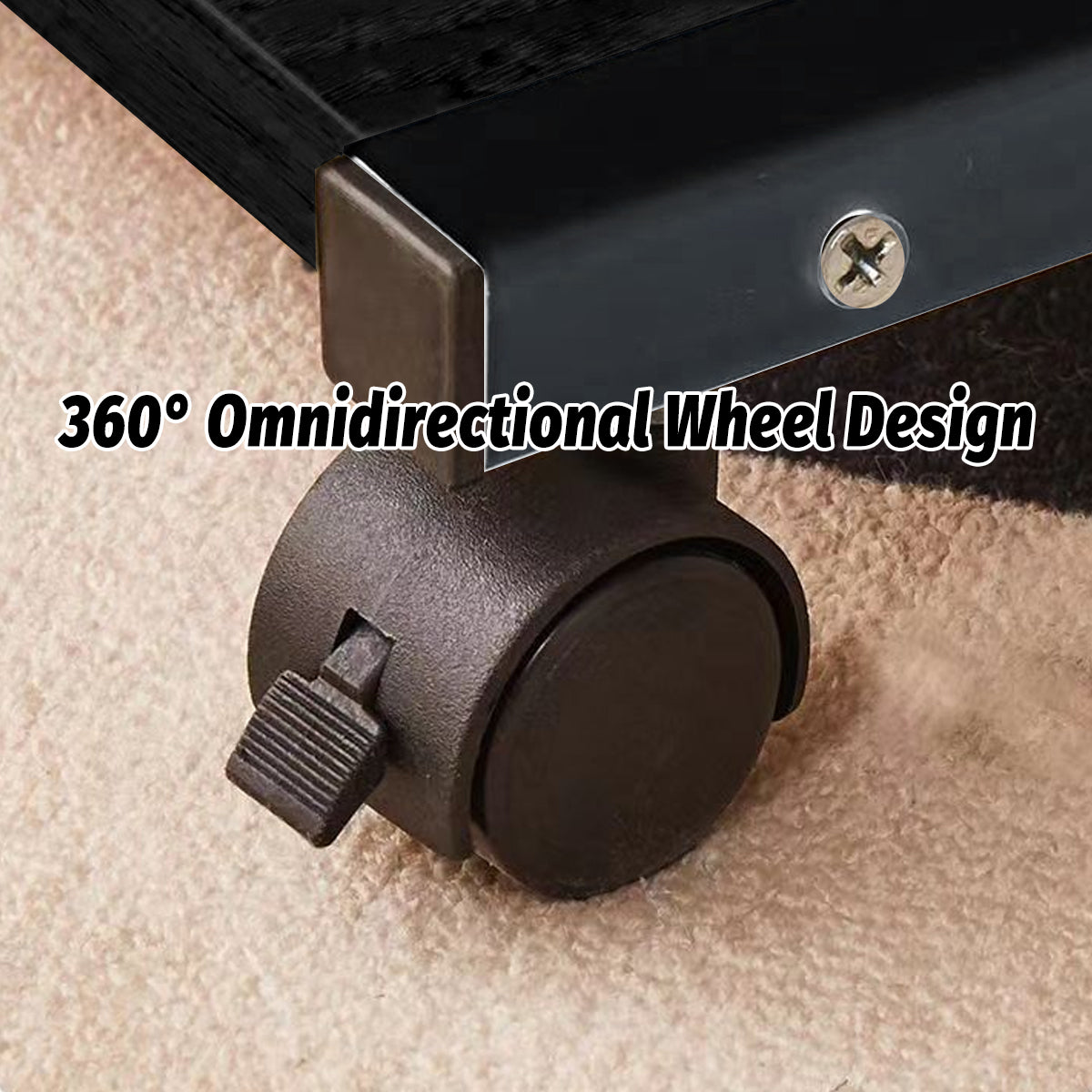 Movable Side Table with Wheels for Sofa Bedroom Living Room