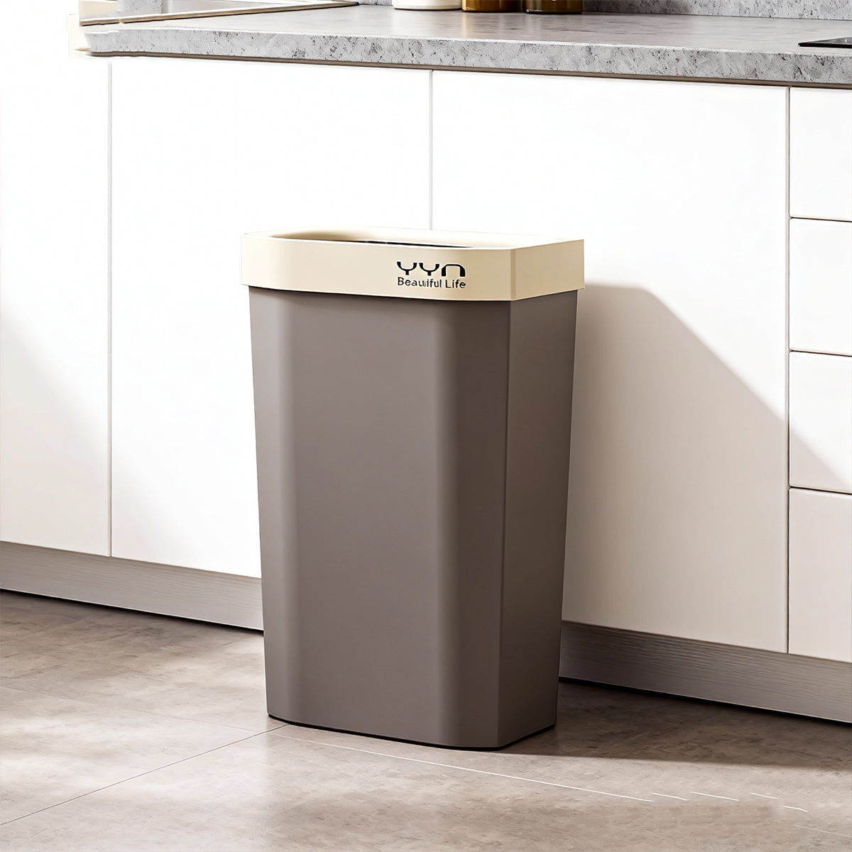 40L Slim Open-Top Waste Bin for Kitchen
