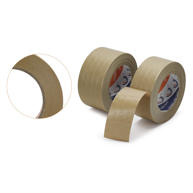 36 Rolls Kraft Paper Tape with Thread 48mm x 50m Self Adhesive