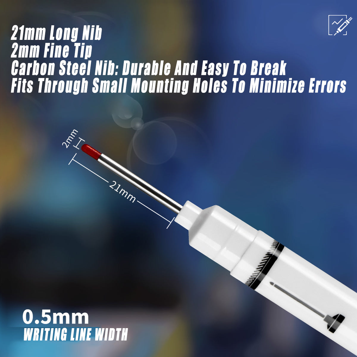 6PCS Long Nosed Precision Markers Waterproof Multi-Surface Marker Pens