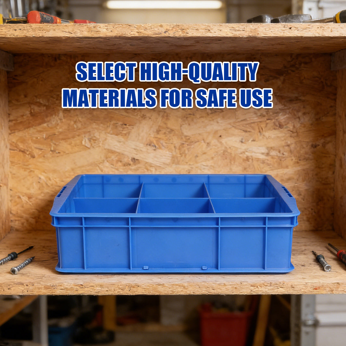 Plastic Storage Box with 3 or 6 Compartments