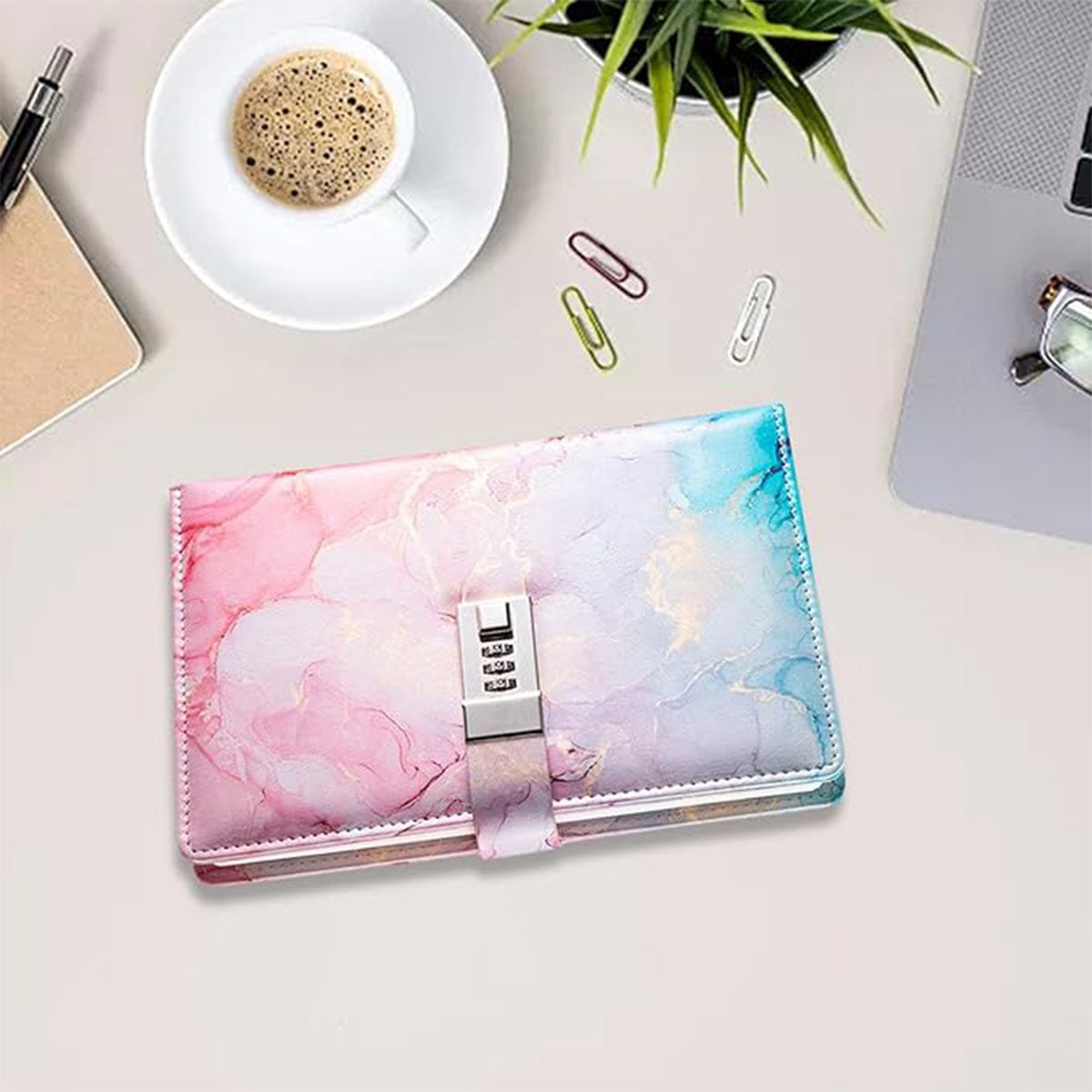 Lockable Password Notebook PU Cover for Planning