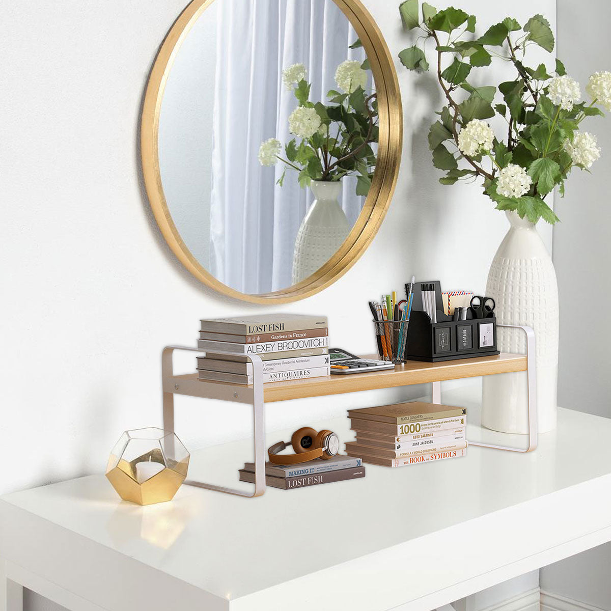 Double Layer Desktop Storage Shelf Desktop Organizer