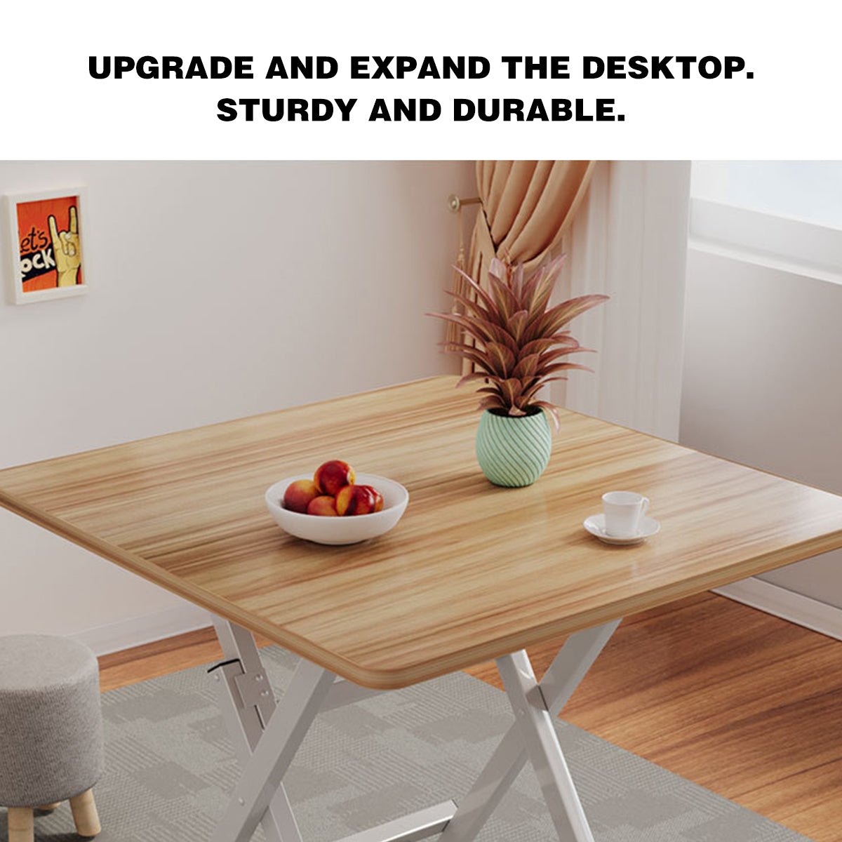 60cm Wooden Folding Square Table for Home and Workspace