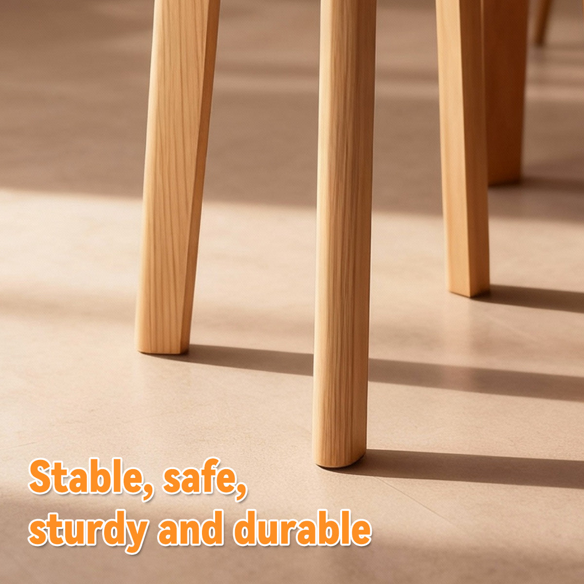 Solid Wood Square Stool for Dining Makeup Home