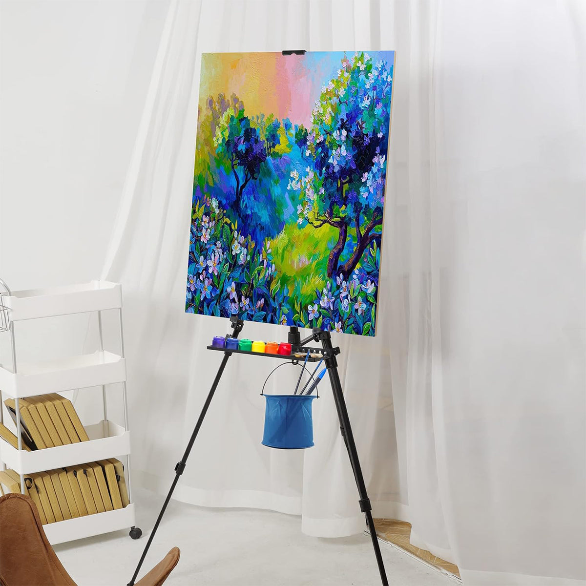 Portable Metal Artist Easel Adjustable Tripod Display Stand