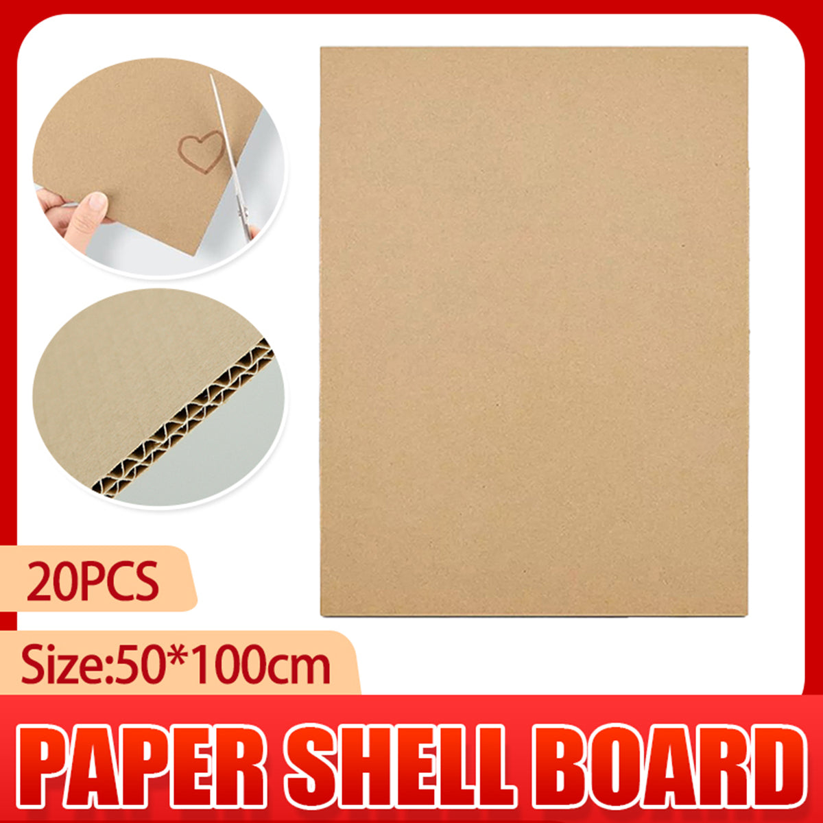 Corrugated Cardboard Sheets 20pcs 50x100cm