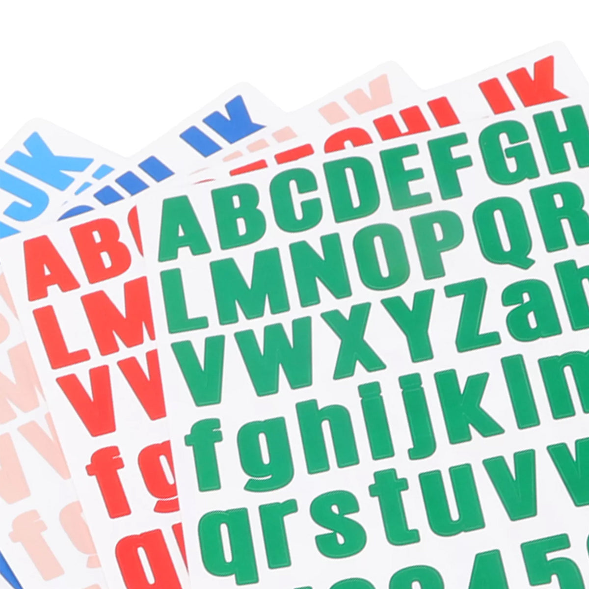10 Sheets Alphanumeric Vinyl Stickers Colourful Water-Resistant