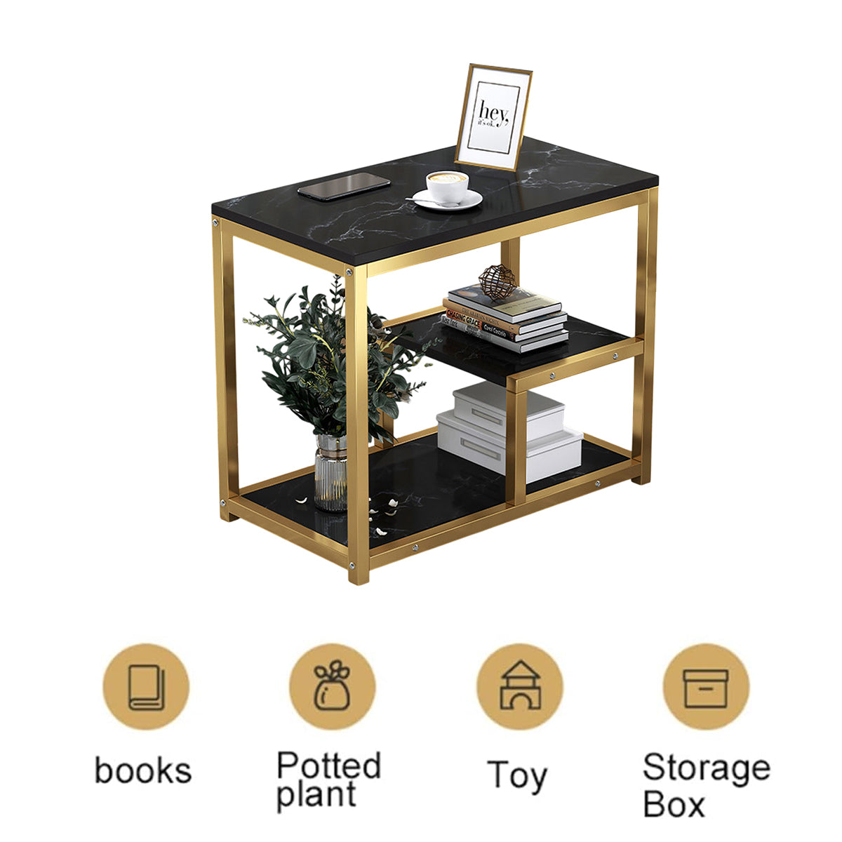 Marble Coffee Table Nesting Sofa Side Bed End Table