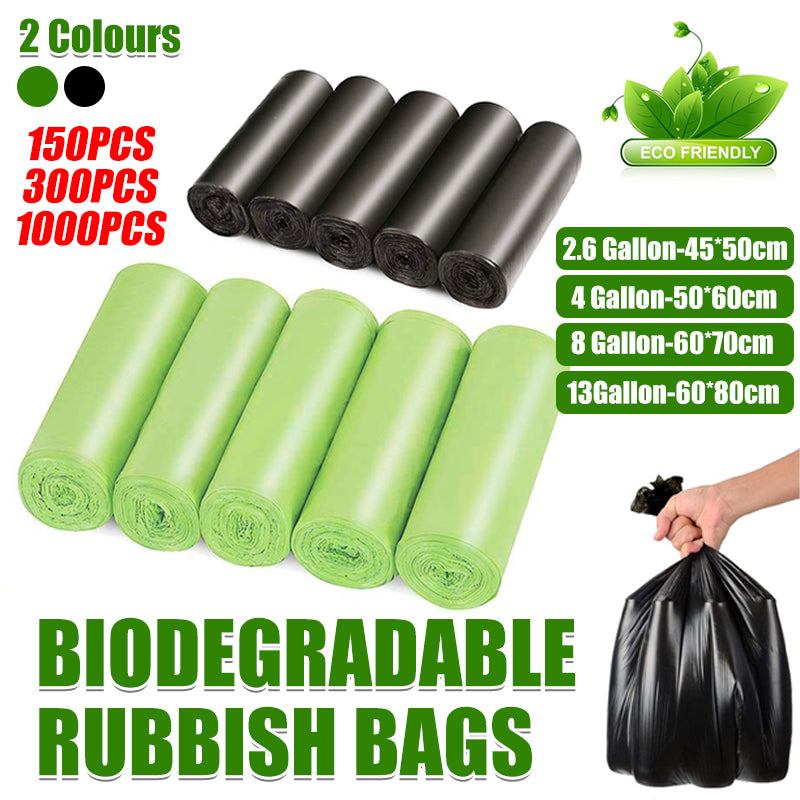 150/300/1000PCS Biodegradable Bin Liners Kitchen Trash Bags Assorted Sizes