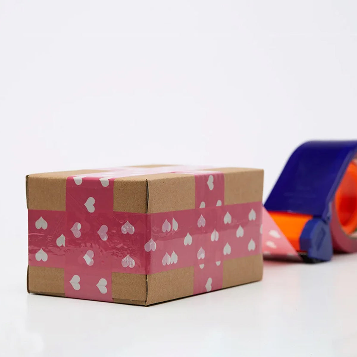 5 Rolls Cute Heart Design Packing Tape Adhesive Set Pink & Blue
