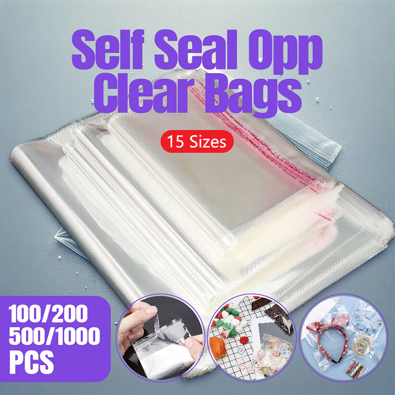 Self Seal Clear OPP Cellophane Bags Bulk Packaging