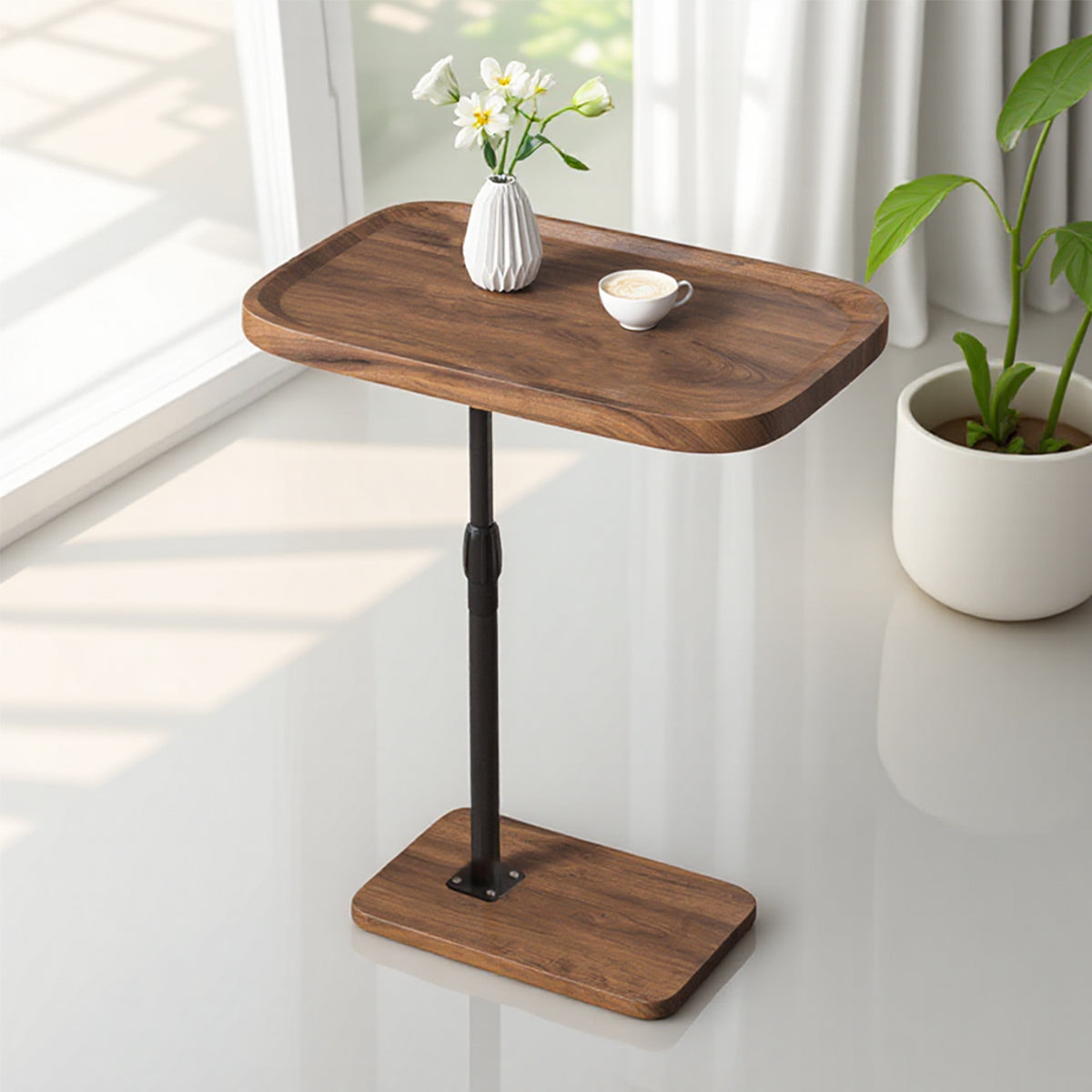 Height Adjustable Sofa Side Table Stable Base