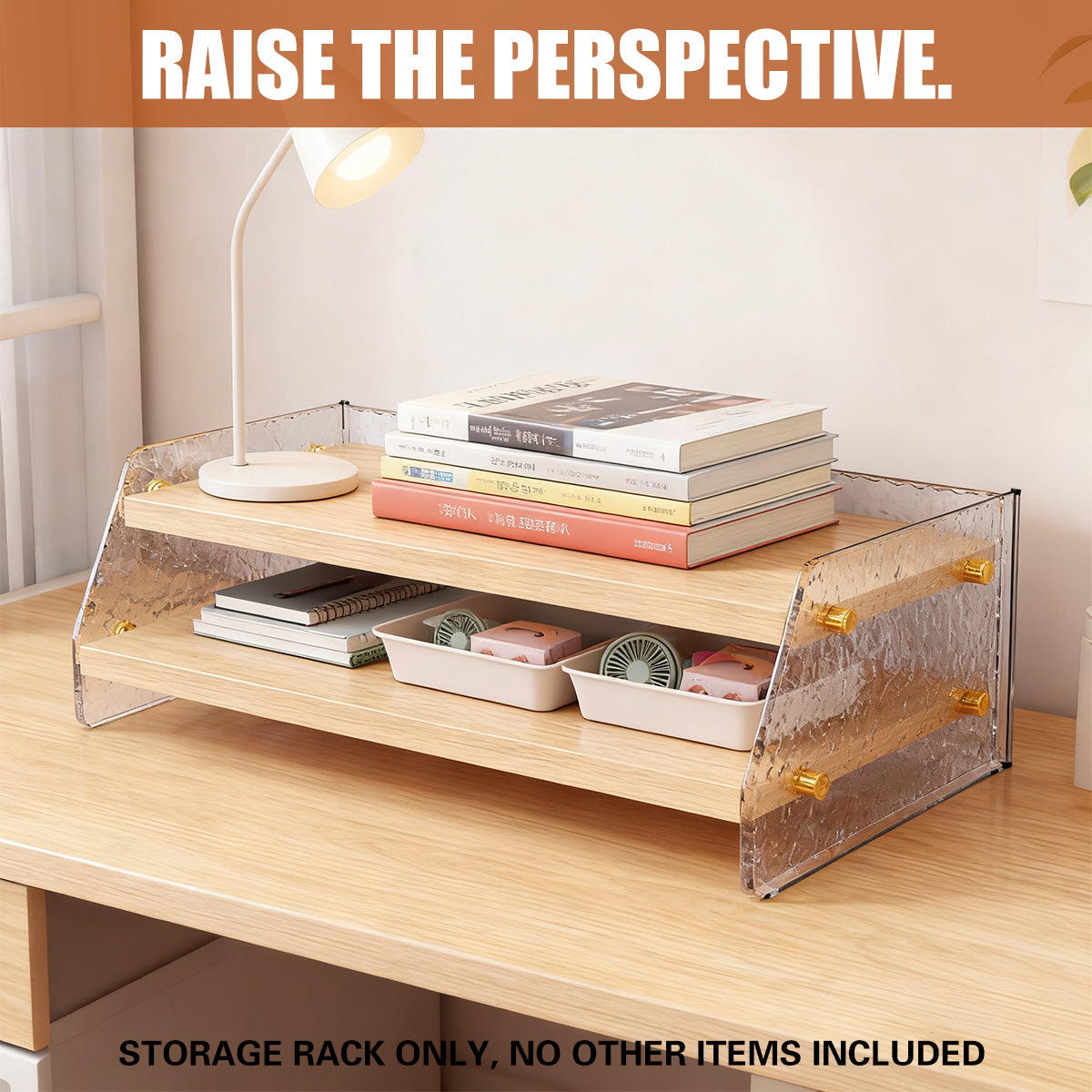 Acrylic Double-Layer Desktop Organiser for Monitor