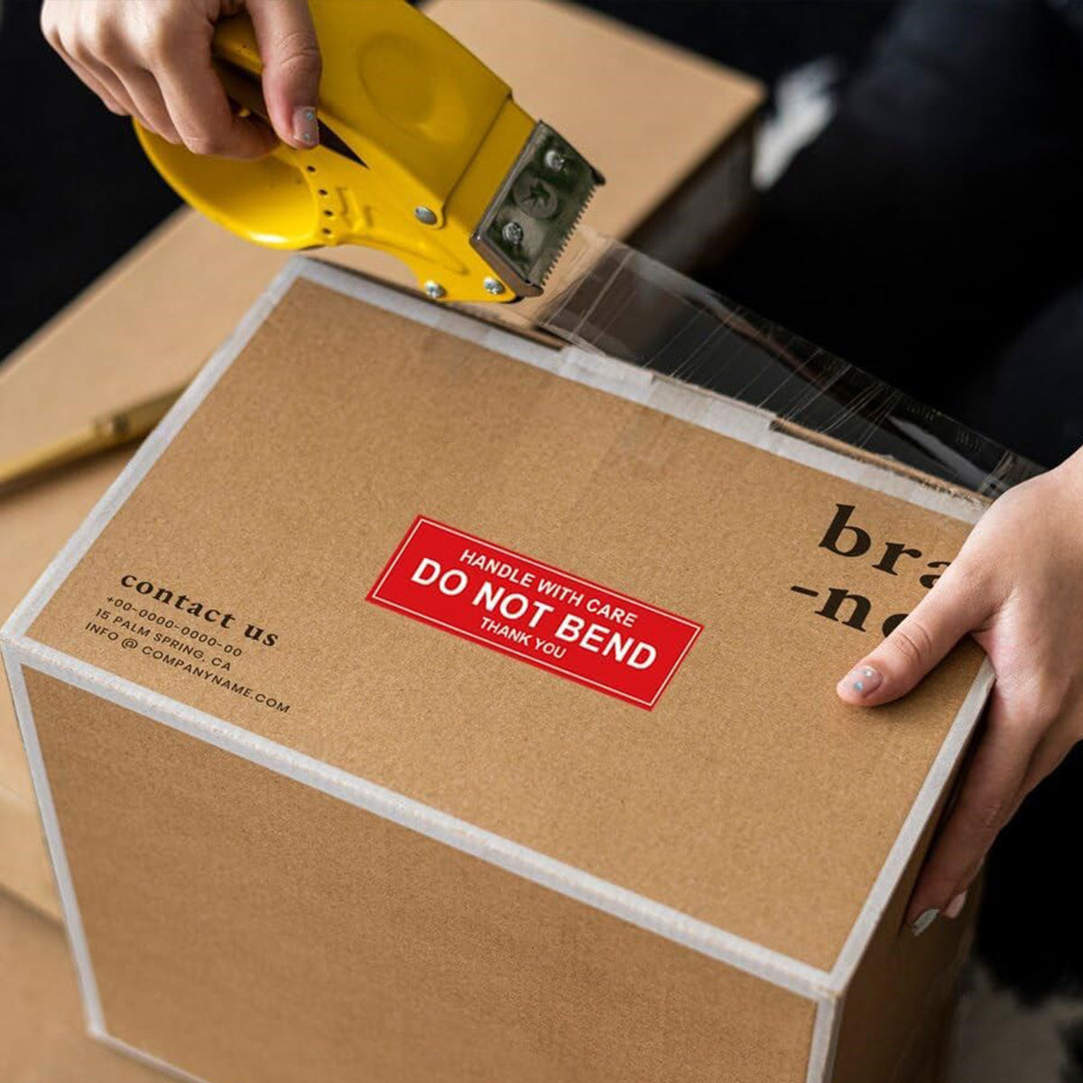 4 Rolls Fragile Warning Label Stickers Red Handle With Care